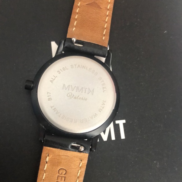 MVMT Avenue Valerie Gunmetal and Black Leather Bracelet Women Wrist Watch - Picture 8 of 10